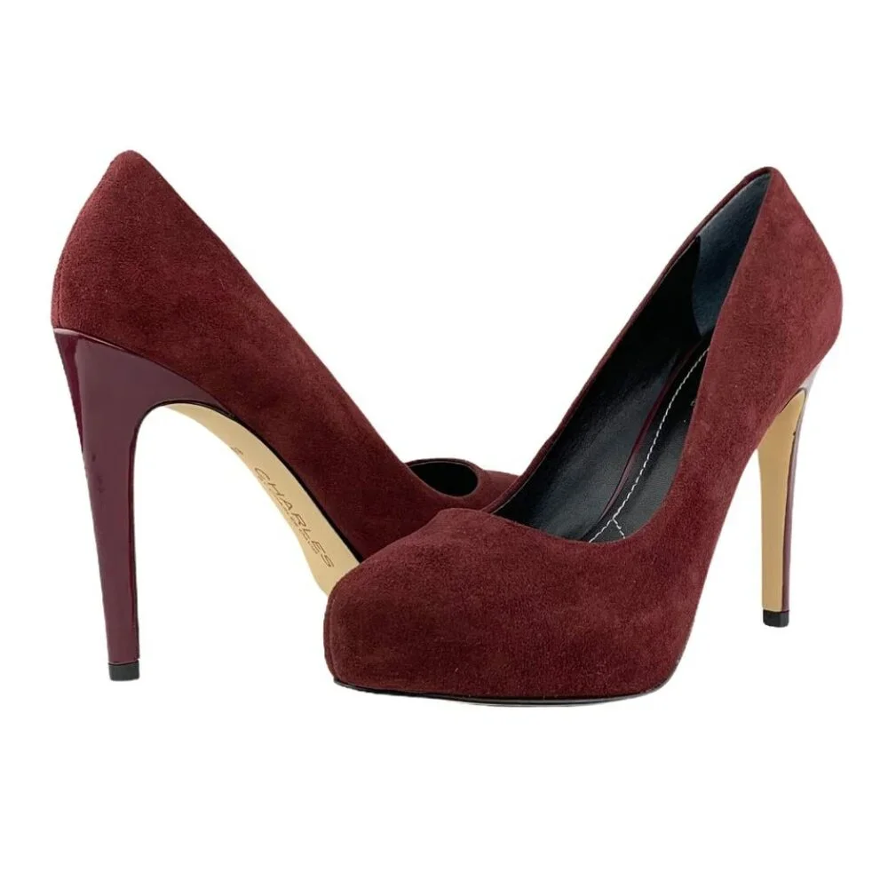 Charles by Charles David Women's High Heel Slip-On Pumps Wine Red Size 6 W - Picture 1 of 9